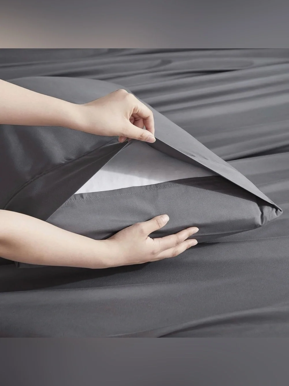 Nestl Full XL Sheet Set Breathable & Cooling Hotel Luxury Super Soft Dark Gray